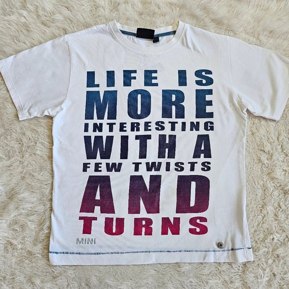 Mini Cooper Women's White 'Life is More Interesting with A Few Twists and Turns' - Picture 2 of 9